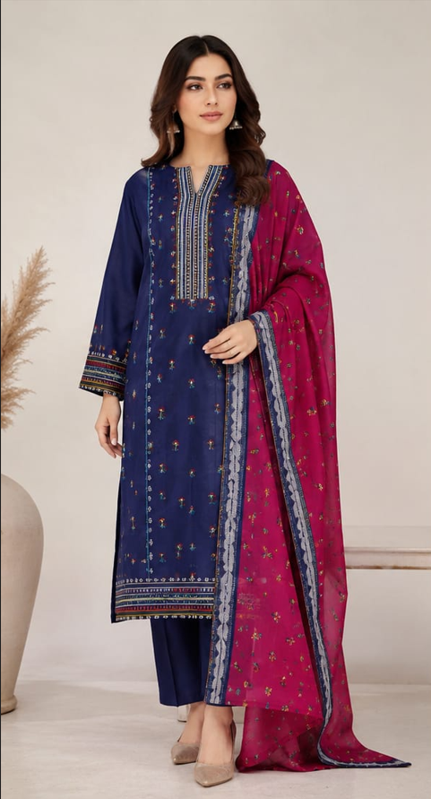Zariya – Sky Blue Embroidered Lawn Kurta for Women