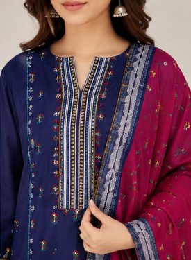 Zariya – Sky Blue Embroidered Lawn Kurta for Women