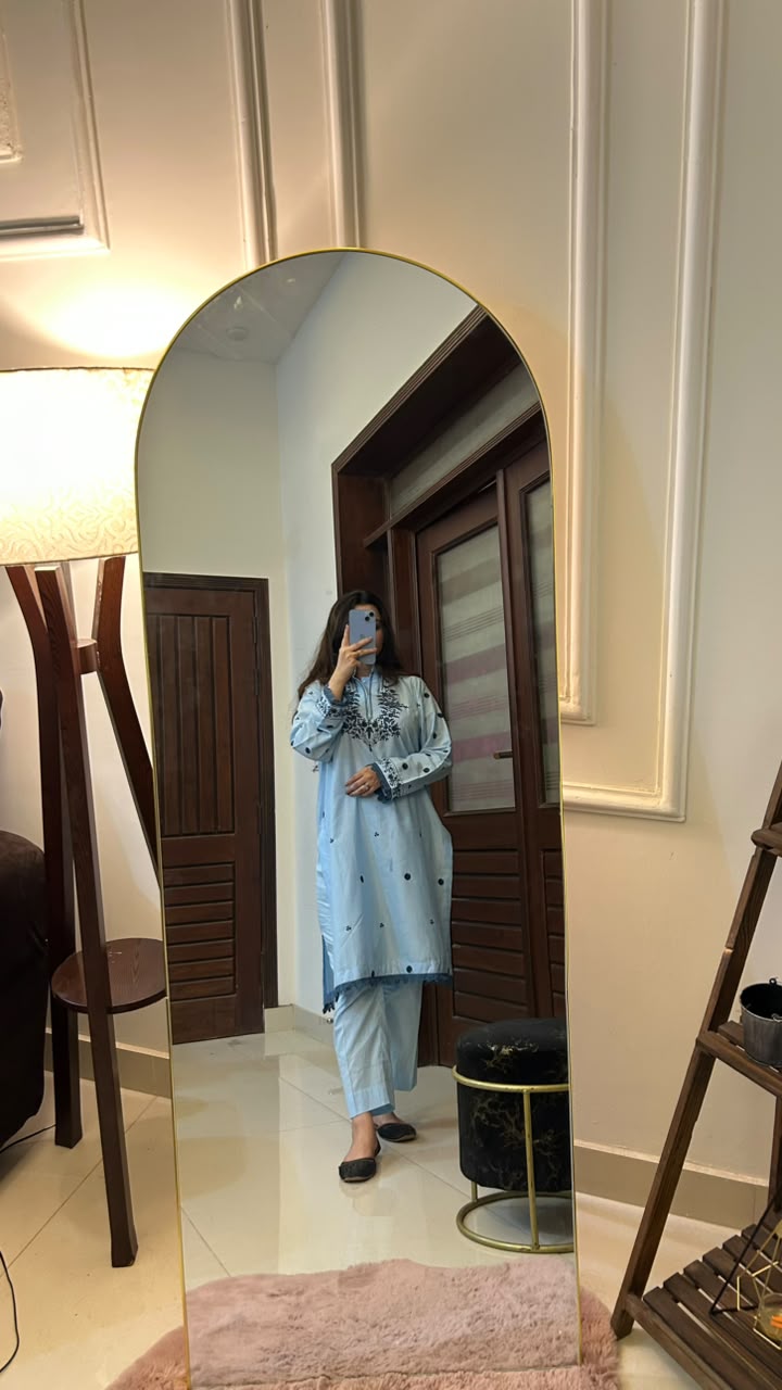 Azure – Sky Blue Embroidered Lawn Kurta for Women