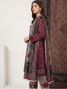 Red &amp; White Printed 3-Piece Suit