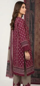 Red &amp; White Printed 3-Piece Suit