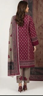Red &amp; White Printed 3-Piece Suit