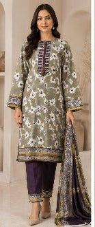 Olive &amp; Plum Printed 3-Piece Suit