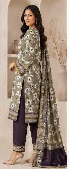 Olive &amp; Plum Printed 3-Piece Suit
