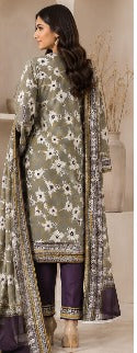 Olive &amp; Plum Printed 3-Piece Suit
