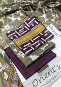 Olive &amp; Plum Printed 3-Piece Suit