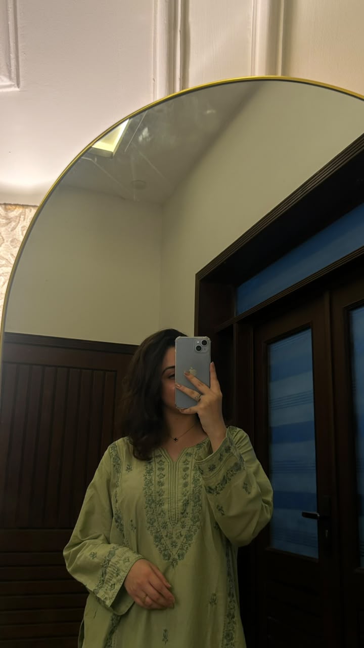 Zamara – Pistachio Green Embroidered Lawn Kurta for Women